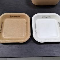 Sturdy disposal Water based coating triple layer corrugated paper plates oil resistance